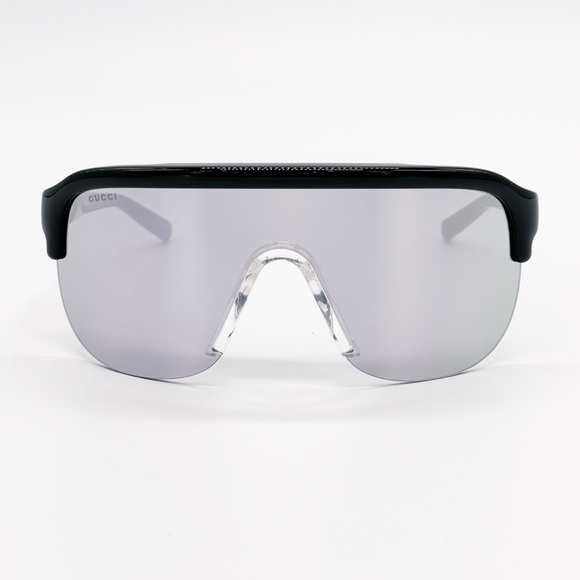 NEW GG1645S 003 GUCCI SHIELD BLACK SILVER UNISEX SUNGLASSES GG 1645S 003 GUCCI - Picture 3 of 9